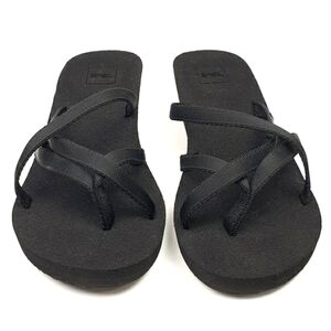 Teva olowahu black strappy wedge strappy sandals flip-flops size 9